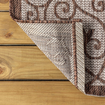 Madrid Vintage Filigree Textured Weave Indoor/outdoor Square Rug